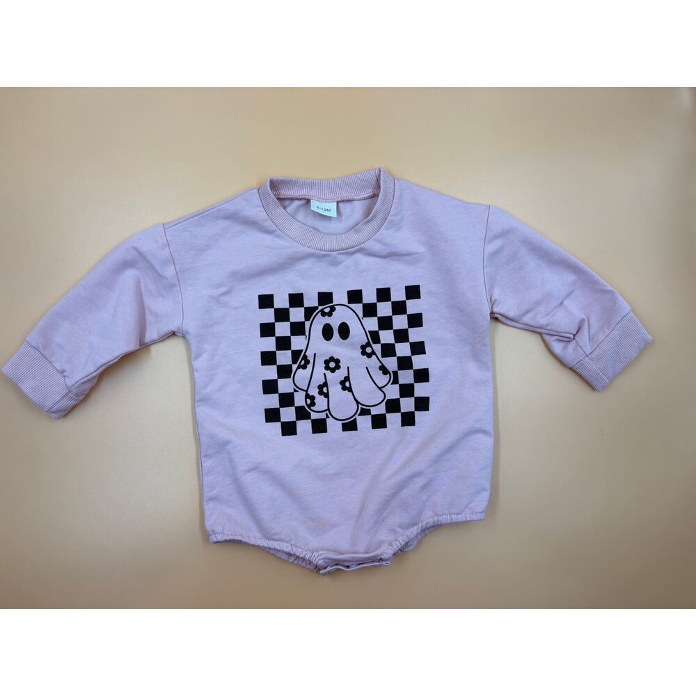 Light Purple Ghost Checkerboard Sweatshirt 6-12 Months Great Used Condition